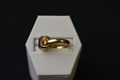 14k Green Topaz and Diamond Ring