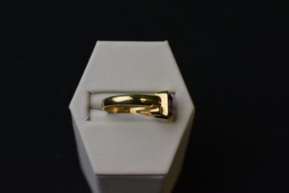 14k Green Topaz and Diamond Ring