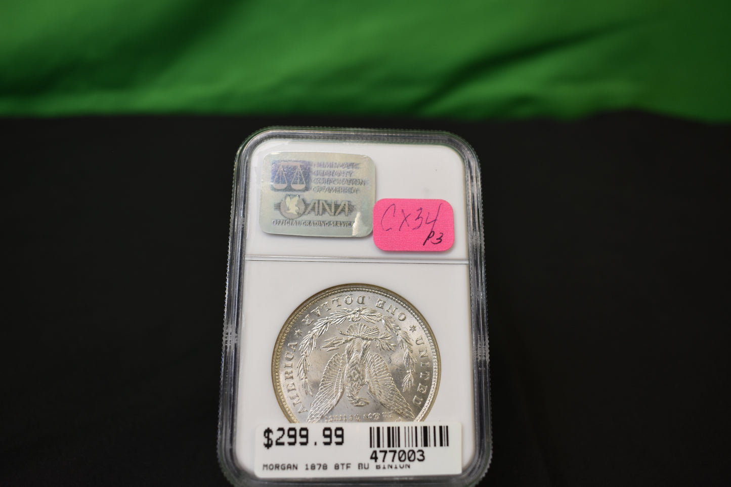 1878 BU Binion Hoard Graded Morgan Silver Dollar