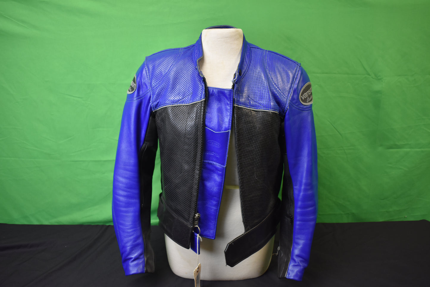 Vanson Blue Leather Riding Jacket Size 36