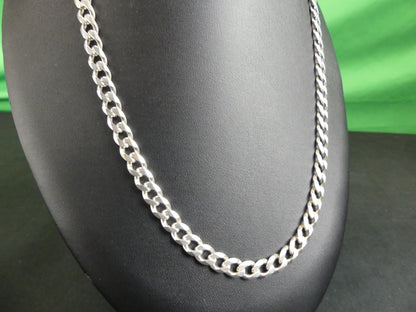 Silver Cuban Link Chain 25"